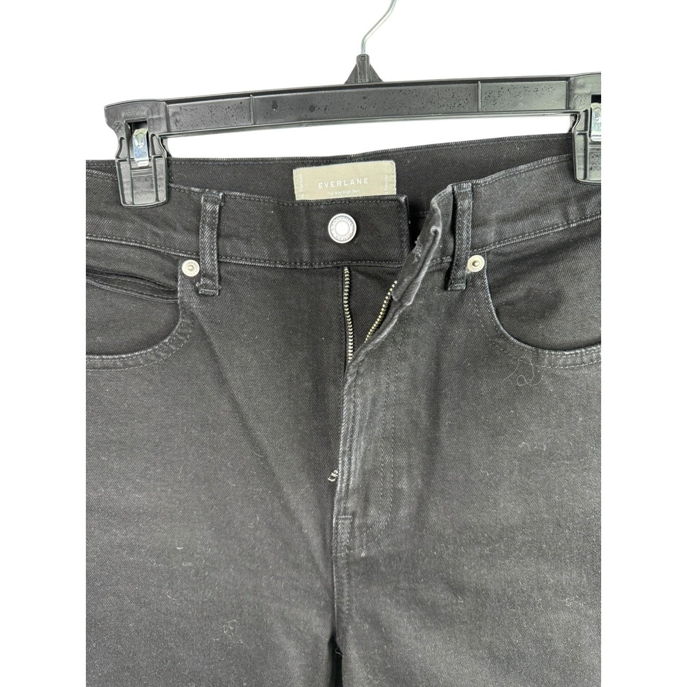 Everlane Jeans Womens 28 Black The Way High Rise Straight Organic Cotton - Picture 7 of 7